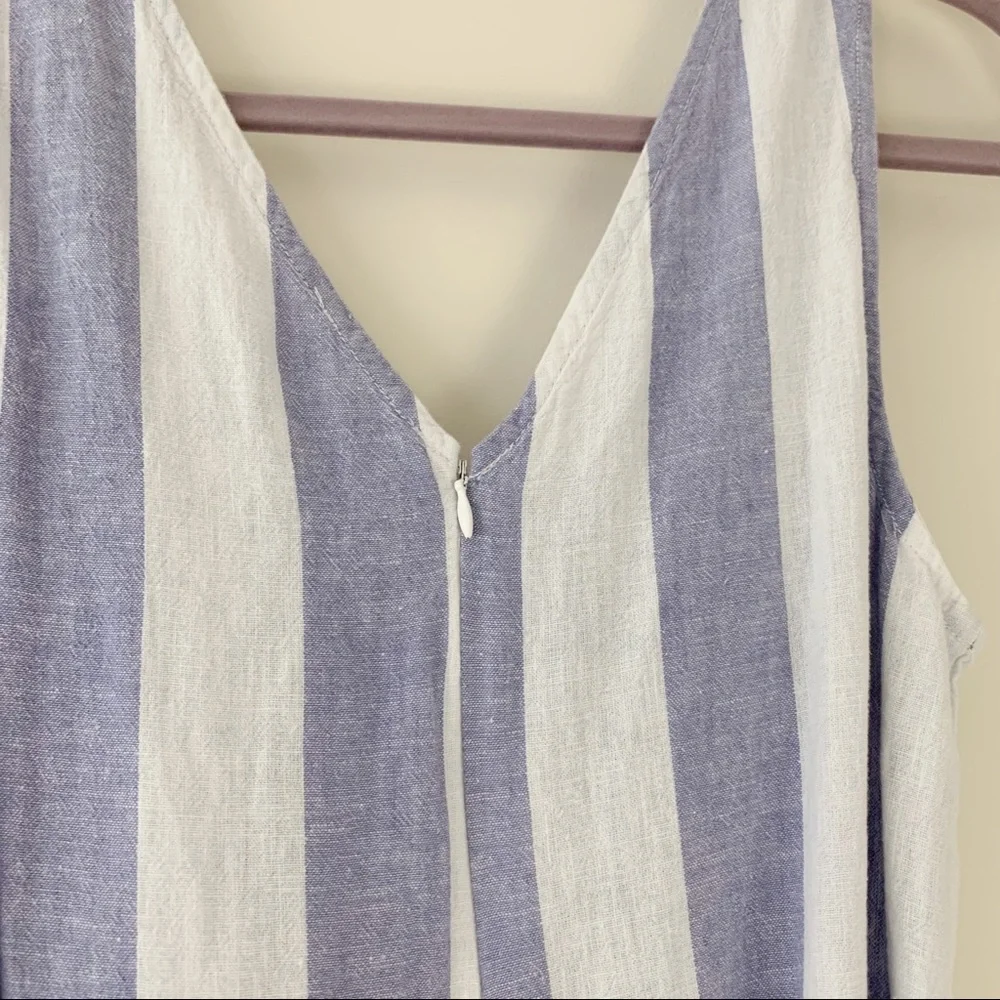 NWT BEACHLUNCHLOUNGE Striped Lennon Jumpsuit Blue White Linen Size Small - Picture 8 of 11